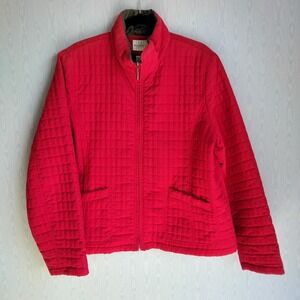 Vtg 90s White Stag Women's XL Quilted Jacket Red Chore Barn Coat Casual Holiday